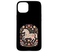 Scandinavo Folk Art Cavallo Floreale Boho Equestre Cottageco Custodia per iPhone 15 Plus
