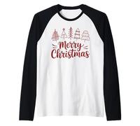 Scandinavo Folk Art Christmas Cottagecore Nature Top Maglia con Maniche Raglan