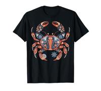 Scandinavo Folk Art Crab Ocean Cottagecore Nature Top Maglietta