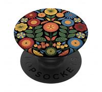 Scandinavo Folk Art Fiori Cottagecore Natura Top PopSockets PopGrip Adesivo