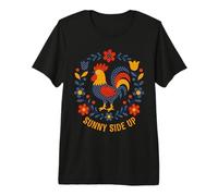Scandinavo Folk Art Gallo Sunny Side Up Maglietta Premium
