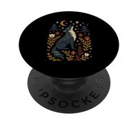 Scandinavo Folk Art Lupo Ululante Botanico Flore PopSockets PopGrip Adesivo
