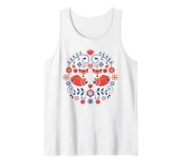 Scandinavo Folk Art Pattern Nordic Flowers Fox Canotta