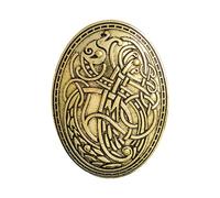 Scandinavo Lupo Intagliato Donne Etniche Spilla Totem Distintivo Abbigliamento Accessori Moda Gioielli Per Le Parti Di Indossare Del Giornaliero Spilla Decorativa, Taglia unica, come descritto