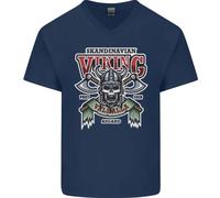 Scandinavo Viking Valhalla Odin Norreno God Uomo Scollo A V Cotone T-Shirt