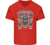 Scandinavo Viking Valhalla Odin Norreno God Uomo Scollo A V Cotone T-Shirt