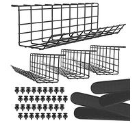 Scanfield Cable Management, Porta Cavi Organizer per Casa/Ufficio, Passacavi Scrivania Stabile e Spazioso, Griglia Raccogli Cavi Facile da Montare, Raccogli Cavi Scrivania per Tavolo Ufficio Set da 4