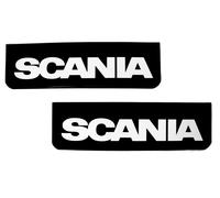 Scania Camion Hgv Parafanghi 18 x 60cm Liscio PVC Nero Bianco Testo