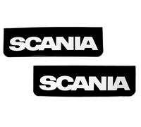 Scania Camion Hgv Parafanghi 18 x 60cm Liscio PVC Nero Bianco Testo