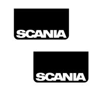 Scania Camion Hgv Parafanghi 36x64cm Liscio PVC Nero W/Bianco Testo