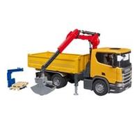 Bruder 03551 Scania Super 560R Camion Ribaltabile con gru e Accessori Veicolo da