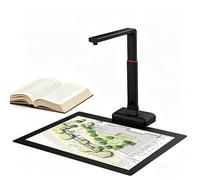 Scanner da Sopra per Libri 23Mp, Scanner di Documenti Formato Grande con Appiattimento Automatico delle Pagine e Divisione, Riconoscimento Testo OCR, Altezza Regolabile per Uso in Biblioteca
