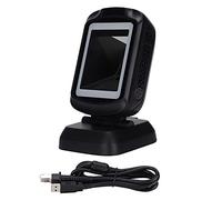 Scanner di codici a barre 2D desktop con luce LED rossa, lettore di codici QR a risposta rapida per sistemi POS, supporta più lingue e modalità commutabili 1D/2D per uso in negozio