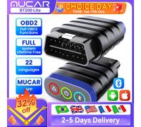 Scanner MUCAR BT200 Lite OBD2, strumento diagnostico per tutti i sistemi per iOS Android, controllo lettore di codici automatici del motore per 30 marchi di automobili MUCAR BT200 LITE