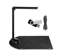 Scanner per documenti, libri, fotocamere, porta USB ad alta definizione, luce LED, funzione OCR, compatibile con, per aule, uffici, biblioteche, banche, riunioni, plastica, lega (H3)