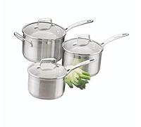 SCANPAN Impact 71060000 - Set di 3 pentole con Coperchio, in Acciaio Inox, 1,8 l, 2,5 l, 3,5 l