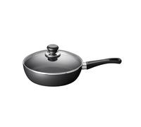 SCANPAN Saute Padella Classica Coperta, 24,1 cm, Alluminio Fuso, Nero, 24 cm