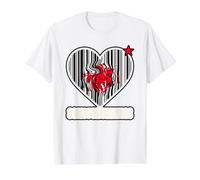 Scansione per Sentimenti Eccentrico Conversazione Barcode Cuore Stile Maglietta con Stampa Grafica Economica, Uomo, Bianco, S