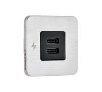 SCANSTRUT TILE - Doppia presa di ricarica USB-C con abbellimento in acciaio, ...