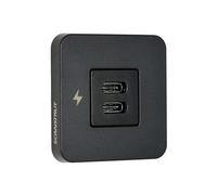 SCANSTRUT TILE - Doppia presa di ricarica USB-C con abbellimento nero, per in...