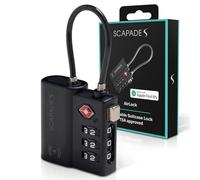 Scapade AirLock - Lucchetto intelligente per valigie approvato TSA con Apple Find My Tracking, batteria ricaricabile USB-C, lucchetto da viaggio ultra resistente per bagaglio a mano e bagaglio