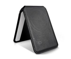 SCAPADE MagCard Pro - Portafoglio MagSafe con Apple Find My Tracking, supporto integrato, 3 slot per schede, luce lampeggiante, senza abbonamento, supporto magnetico sottile per iPhone 12 e versioni