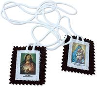 Scapolare in Tessuto Nostra Signora del Carmelo - Set 10 Pezzi - Cm 5,5x4,5 (Media)