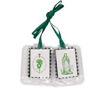 Scapolare Verde | Cuore Immacolato di Maria Prega per noi ora e all'ora della nostra morte | Guarigione e conversioni | Grande dono cattolico per la prima comunione e cresima, tessuto, Senza pietra