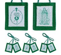 Scapolari cattolici, confezione da 3 collane con scapolare verde del cuore immacolato di Maria verde, Escapularios Catolicos Scapolare cattolico collane regalo religioso, decorazione cattolica