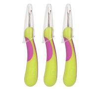 SCAPPA Asole per cucire, leva ricami in acciaio inox ad alta affilatura con impugnatura ergonomica, cappello trasparente, colore viola e verde, per cucire a punto incrociato