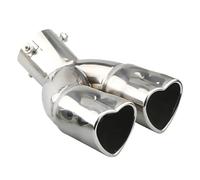 Scappamento Design Cuore Scarico Per Auto Silenziatore Universale Tubo Coda Gola Forma Punta Acciaio Inossidabile Terminale(Silver curle)