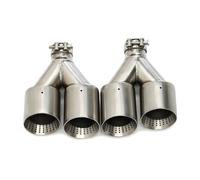 Scappamento Tubo Scarico Con Punta Marmitta Acciaio Inossidabile Doppio Opaco 60MM 63mm Per GTI Per MK7 Ugello Per Golf 7 PosterioreTerminale(ID60MMOD89MM R)