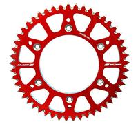 SCAR Corona Ergal Compatibile con HONDA CR CRF 125 150F 230F 250 250F 250R 250RX 450R 250X 450X 450RX 450L 450RL 87-23, Rosso - 49 denti