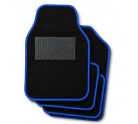 SCAR Set 4 Tappetini Auto Universali in Moquette - Bordo Blu - Antiscivolo, Facili da Pulire, Anteriori 65x43 cm, Posteriori 40x43 cm - Protezione Interni Auto Elegante Sportivo