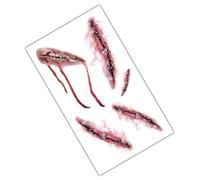 Scar Wound Stickers - 13.8x7.9cm Halloween Face Decals | Realistic Horror