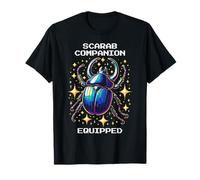 Scarab Companion Equipped | Pixel Art Antico Egitto Maglietta