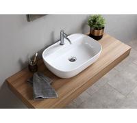 SCARABEO - GLAM 56/R lavabo in ceramica d'appoggio 56x38cm [bianco lucido] - 1802