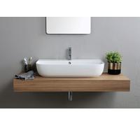 SCARABEO - GLAM 75/S lavabo in ceramica d'appoggio o sospeso 75x42cm [bianco lucido] - 1812
