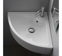 Scarabeo Square lavabo ad angolo, 8007EBK, Square bianco [Lavabi > Lavabi ad Angolo]
