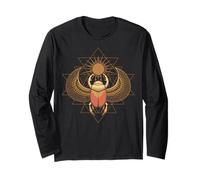 Scarabeo Sri Yantra Geometria Sacra Simbolo Egiziano Potenza Sole Maglia a Manica