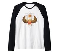 Scarabeo Sri Yantra Geometria Sacra Simbolo Egiziano Potenza Sole Maglia con Maniche Raglan