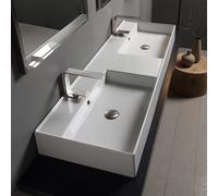 Scarabeo Teorema 2.0 lavabo doppio, 5116, Teorema 2.0 bianco [Lavabi > Lavabi Doppi]