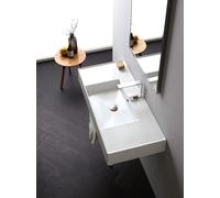 SCARABEO - TEOREMA lavabo in ceramica d'appoggio o sospeso 101x46cm [bianco lucido] - 5124