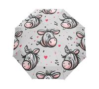 Scarabocchiare Il Cavallo Zebra Divertente Ombrello Pieghevole Automatico Ombrelli Antivento Protezione UV da Viaggio per Bambini Ragazzi Ragazze