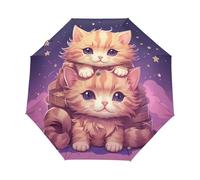 Scarabocchiare Un Simpatico Gattino Ombrello Pieghevole Automatico Ombrelli Antivento Protezione UV da Viaggio per Bambini Ragazzi Ragazze