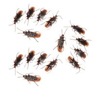 Scarafaggi finti per scherzi e scherzi, formato piccolo, marrone, 15 pezzi | Scabatta in plastica realistica, giocattolo scherzoso con insetti artificiali, in plastica, Halloween