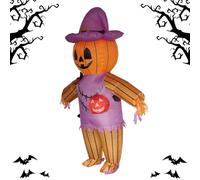 Scarecrow Costume For Women Inflatable Halloween Pumpkin Head Role Play | Scarecrow Outfit for Fall, Halloween, Harvest, Thanksgiving, Party, Carnival