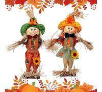 Scarecrow Decorations - 2 pezzi decorazione autunnale Scarecrow, 14 pollici Fall Stuffed Scarecrows,Ornaments for Porch Garden Harvest Festival Lawn Party Home Decoration