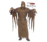 Scarecrow Fantasma Viso Scream Uomo Costume Halloween Fun World + Maschera