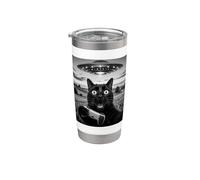 Scared Black Cat UFO Selfie Gaming Console Divertente Videogioco Bicchiere termico in acciaio inox doppia parete
